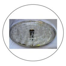 Communion Tray Stainless Steel 35cm with Cups